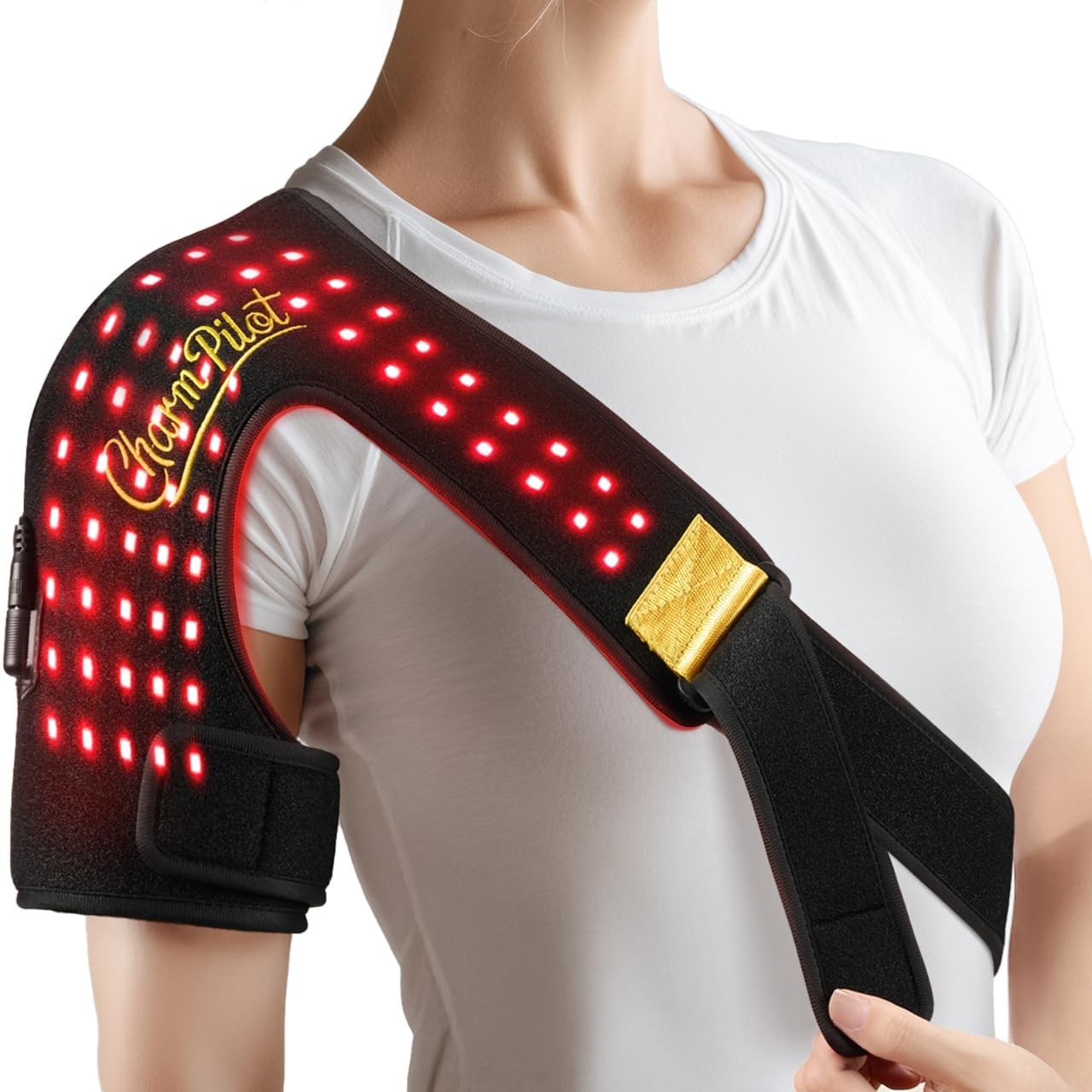 Red Light Therapy for Shoulder,Near Infrared Light Therapy Device,660nm and 850nm Shoulder Therapy Strap(86LEDs), Shoulder Heating Pads (Black)