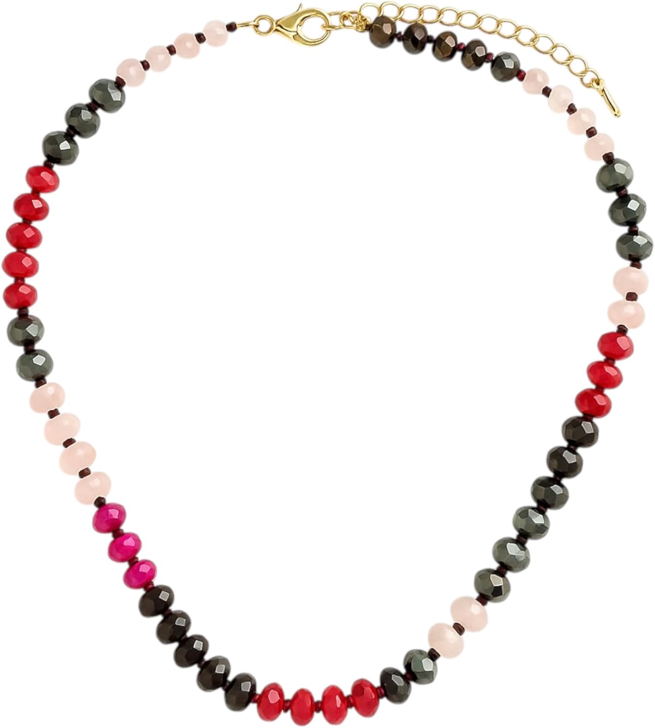 Gemstone Resin Bead Necklace - 17in