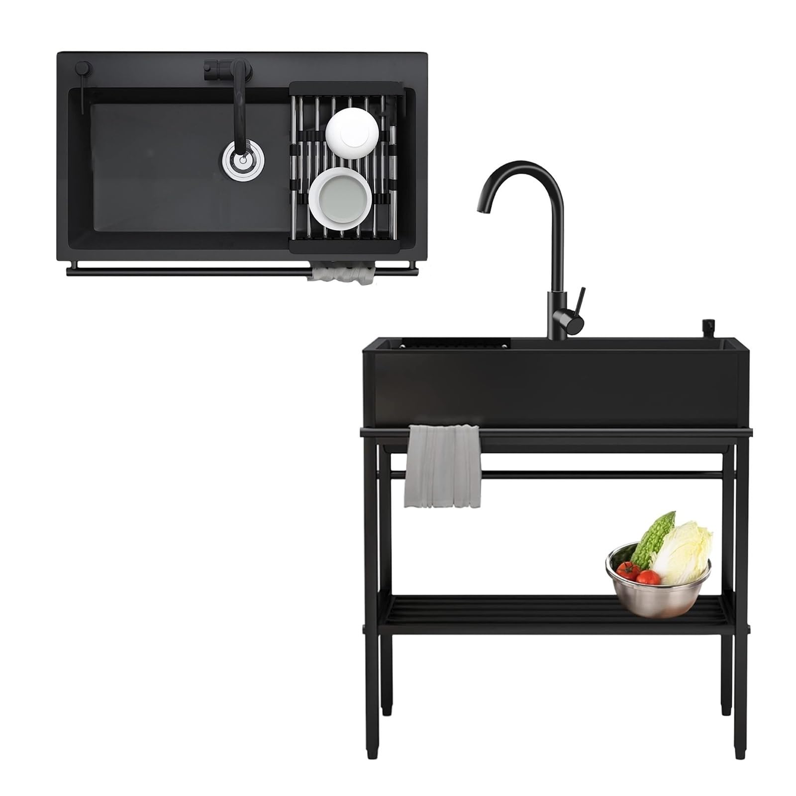 Évier de jardin lavabo en inox idéal pour aménager une cuisine extérieure