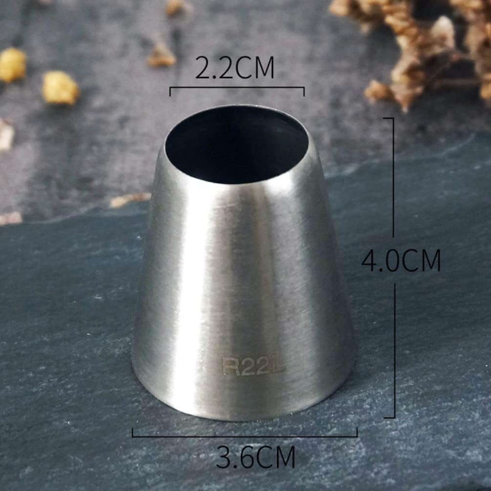 DIY Cake Decorating Tools,Cake Piping Tips R16l R18l R22l Large Size Round Piping Nozzle Cake Cream Pastry Tools Stainless Steel Icing Tips Icing Nozzles