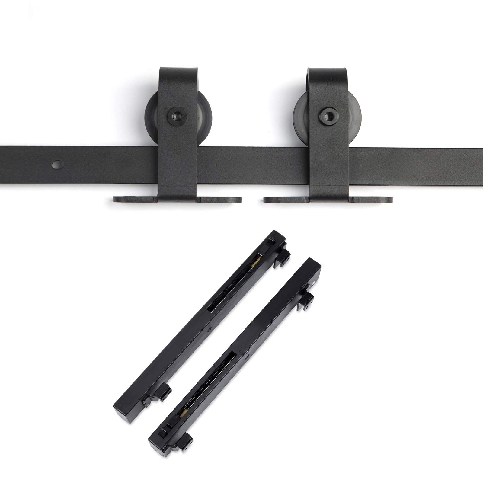 SOTECH Schiebetüren-Set LOUNGE-2, 2 m, Soft-Close, schwarz, von oben anschraubbar