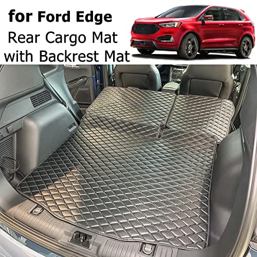 7Deekei For 2015-2023 Ford Edge Trunk Mat And Rear Backrest Mat Cargo Liners All Weather Anti-Slip #TOP3
