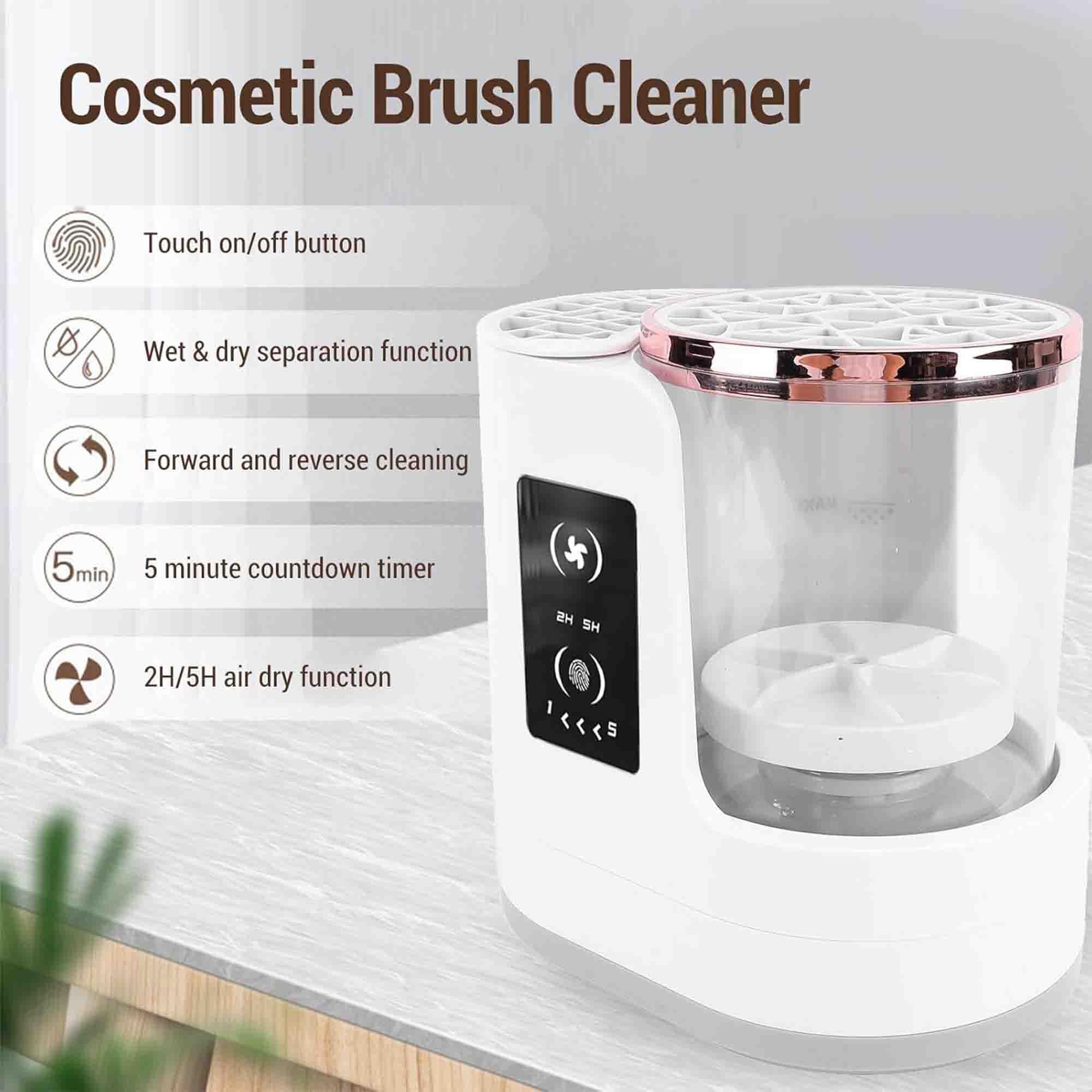 Nettoyeur de pinceaux de maquillage électrique, outil de nettoyage automatique USB, machine détachable des pinceaux de beauté, nettoyage cosmétique à séchage rapide