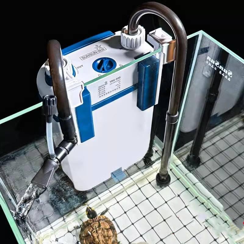 Image of Sun-Sun Large Flow Hang-On Back Aquarium Filter Silent External Bio Power Filter for Freshwater & Planted Fish Tanks | Multi-Stage Filtration System (YBF 500 | 6W | 500L /Hr)