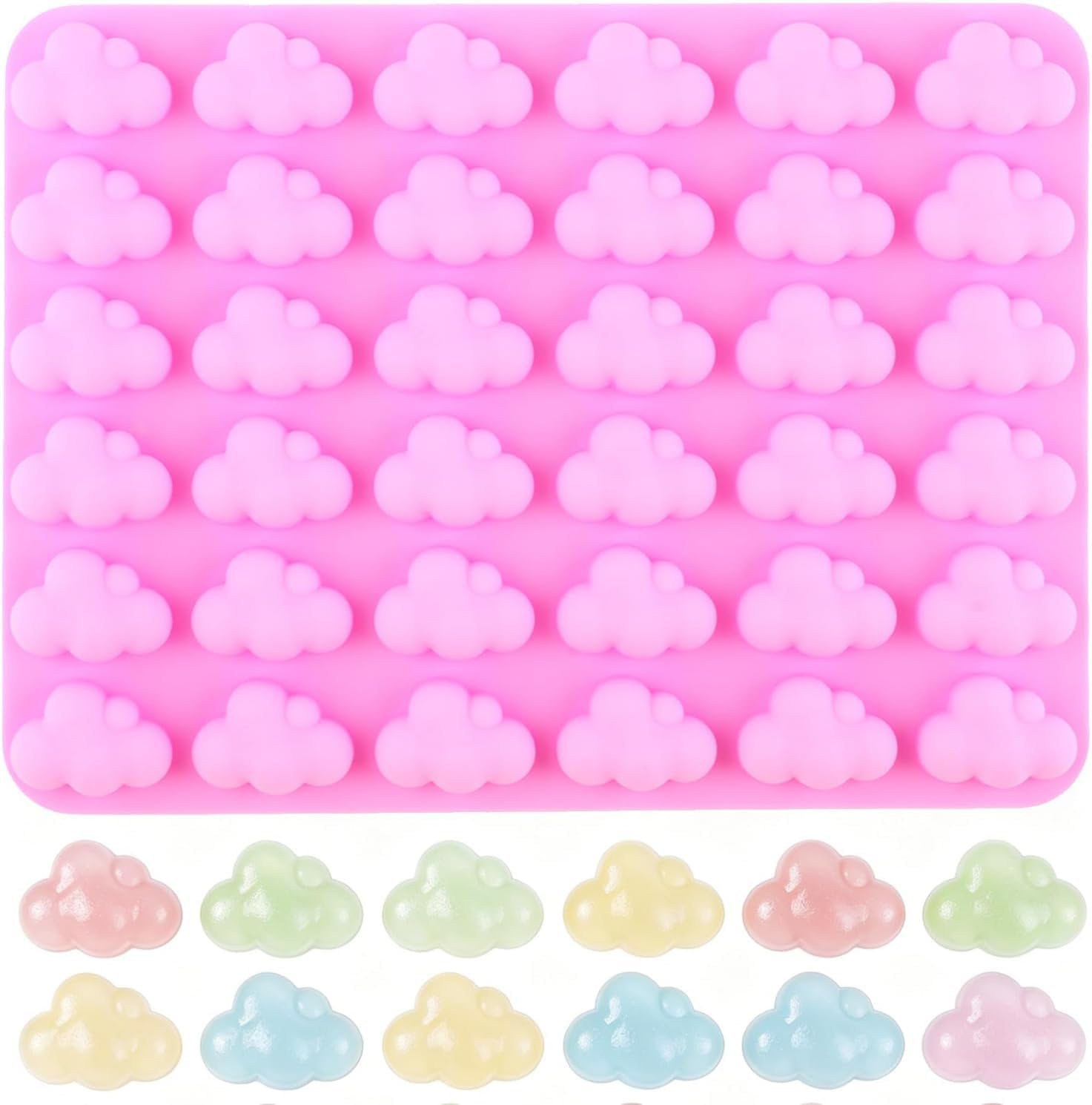 Cloud Shape Chocolate Mold Cloud Candy Mould for Gummy Candy Cookie Baking Cakes Decorating Cupcake Soap Candle Gumpaste Crystal Epoxy Resin DIY Clay Mold-image-31