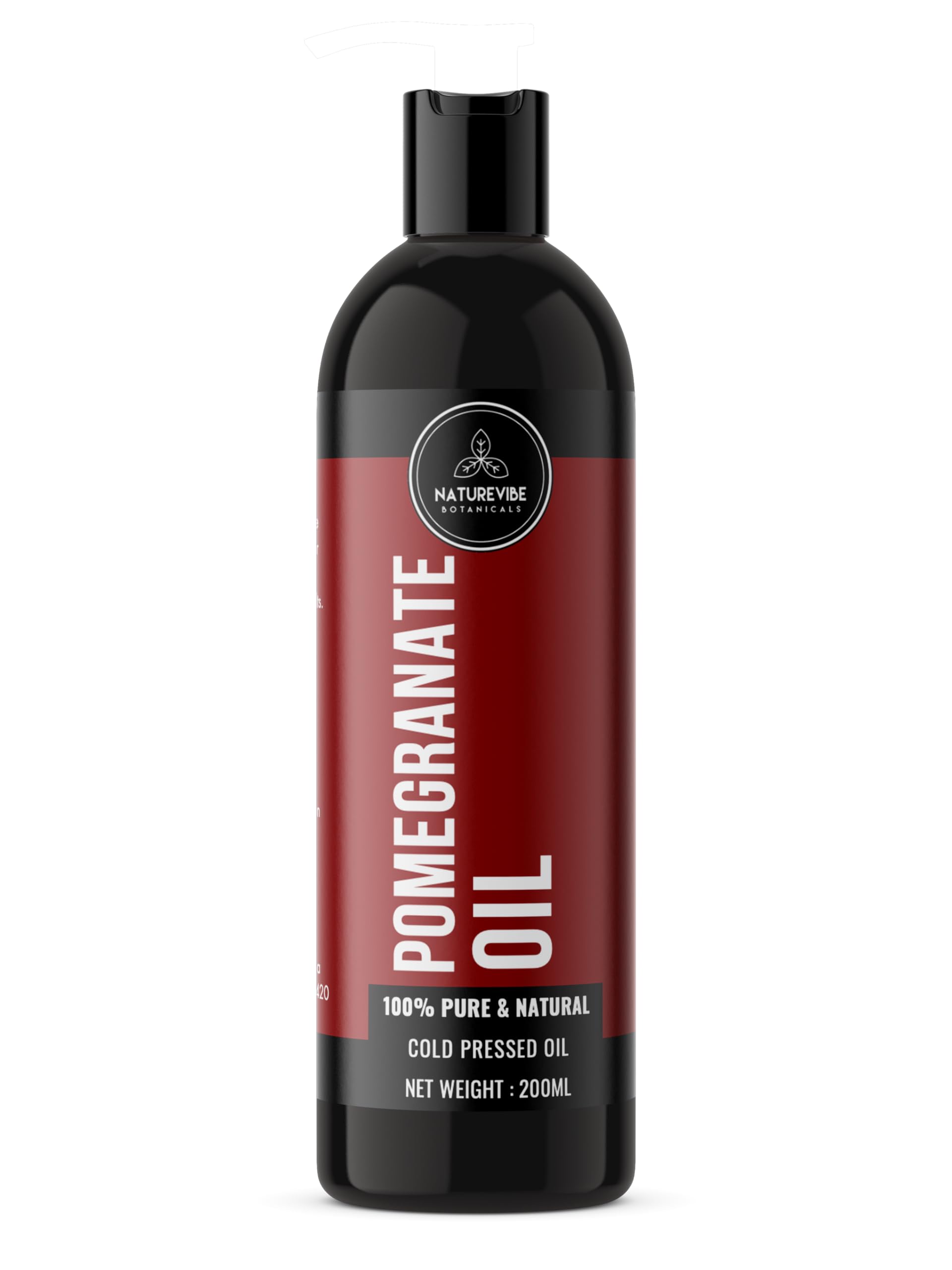 Pomegranate Oil 200ml by Naturevibe Botanicals 100% Pure Cold Pressed Pomegranate Seed | For Skin, Hair & Face | Natural Body Massage Oil | Rich in Antioxidants & Vitamin E | Lightweight Carrier Oil for Dry Skin & Scalp Care-image-31