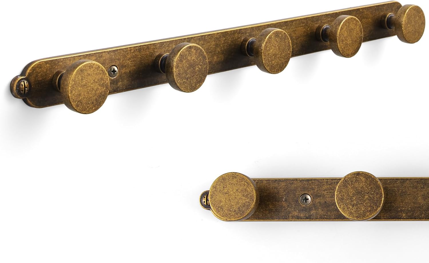 Goo-Ki 1 Pack Antique Brass Coat Rack Wall Mount Heavy Duty, Vintage Brass Towel Rack Zinc Alloy Coat Hooks Wall Mounted for Bag Hat Clothes Scarf,6651GT-H013-5