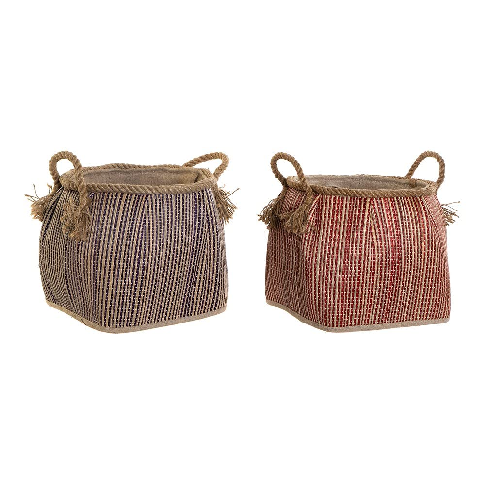 DKD Home Decor Fibre Basket (2 Pieces) (Reference: S3013760)
