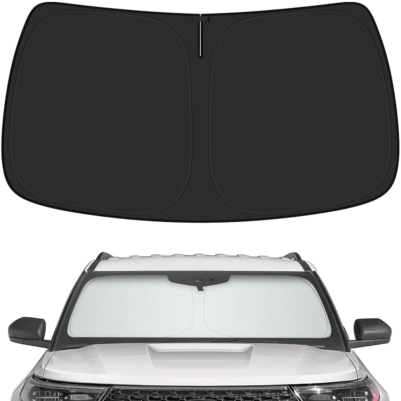 Protetor Solar para Para-brisa PeakPurit Compatível com Ford Explorer 2020–2025, Modelo Específico, Dobrável, 1 unidade