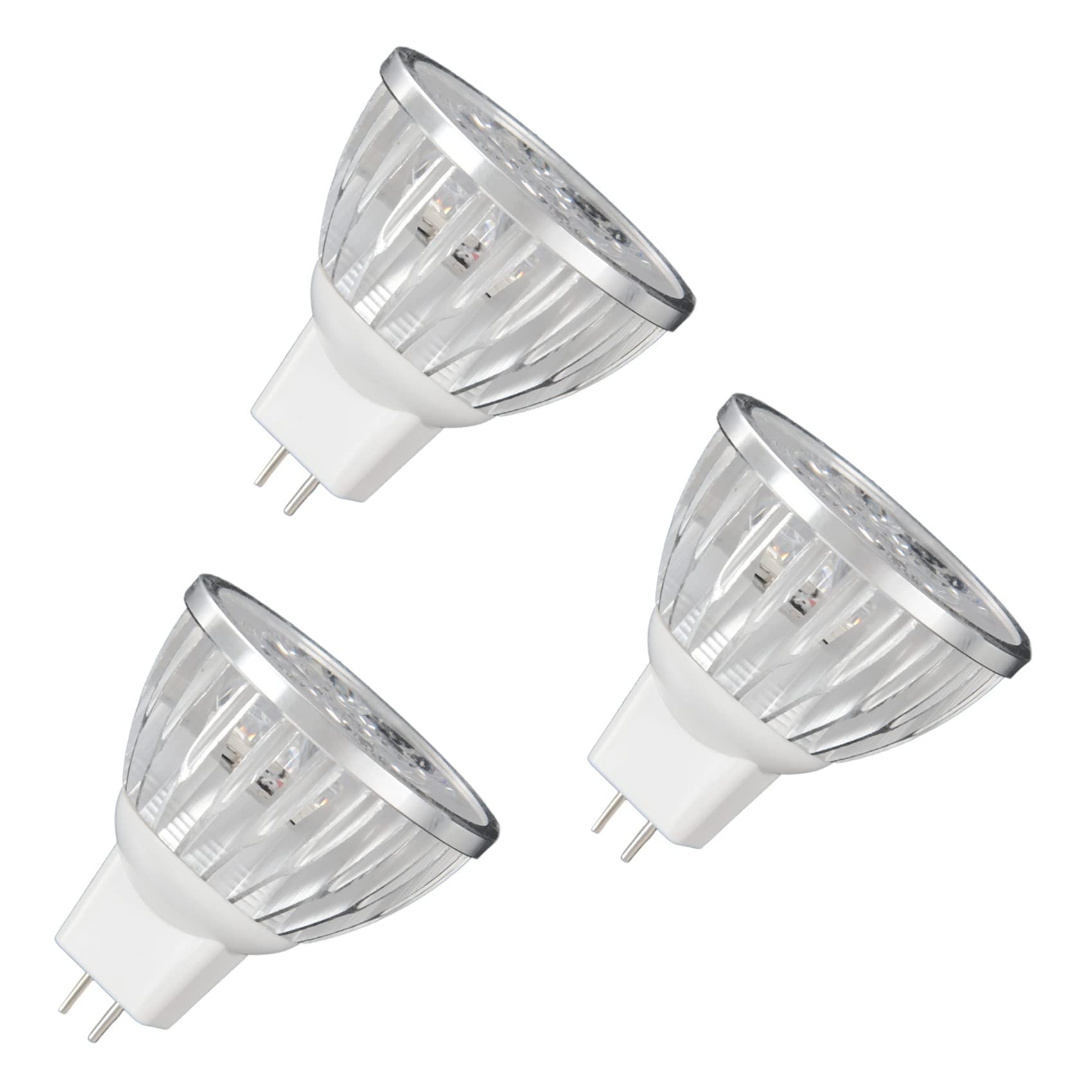 MVOSJFIE 3X 4W Dimmable MR16 LED Bulb/3200K Warm White LED Spotlight/50 Watt Equivalent Bi Pin GU5.3 Base/ 60 Degree Beam Angle