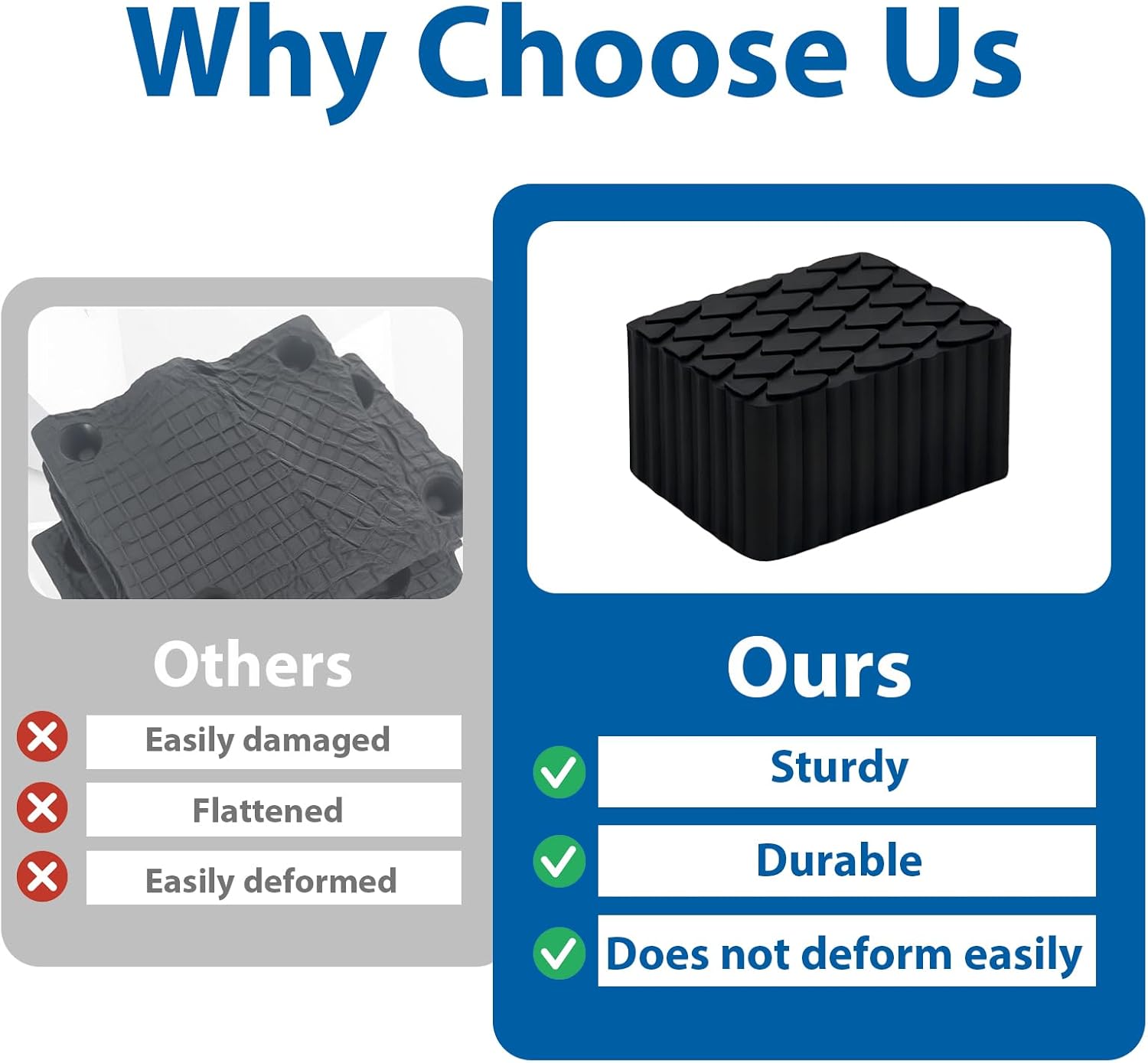 Auto Lift Pads, 4 Pack Solid Rubber Car Lift Pads, Anti-Skid Lift Block Spacer Pad for Car Lifts, Jacks and Racks, 3000lbs Loading Capacity, 6.3" x4.7" x 3.1"