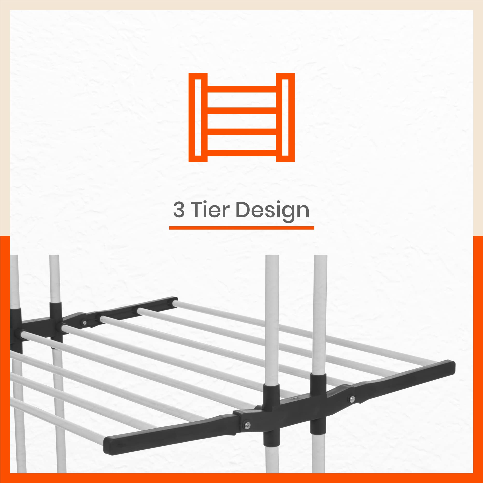 Bathla Mobidry Terra Level Steel Modular Cloth Drying Stand
