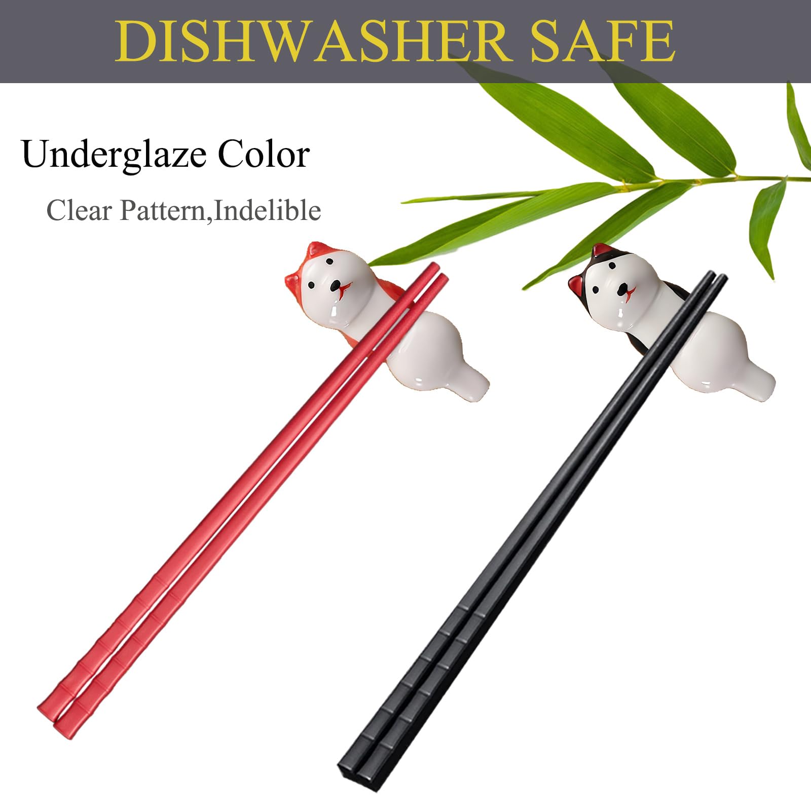 Cute Chopsticks & Rest Gift Set - Dog Design -8