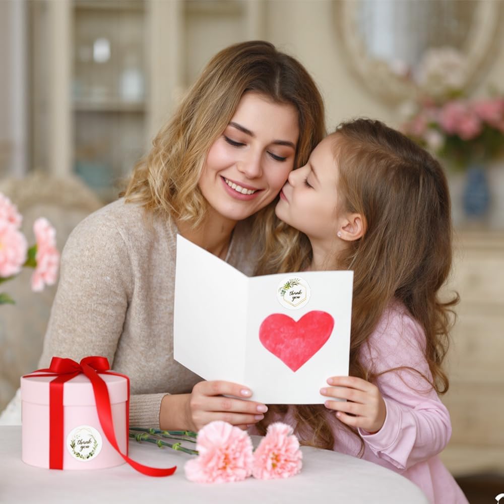 Thank You Stickers, 500Pcs Round Thank You Stickers for Small Business, 1 Inch Self-Adhesive Waterproof Labels for Orders, Handmade Goods, Greeting Cards, Gift Wraps, Gift Bags, Boxes, Envelope Seals - Image 3