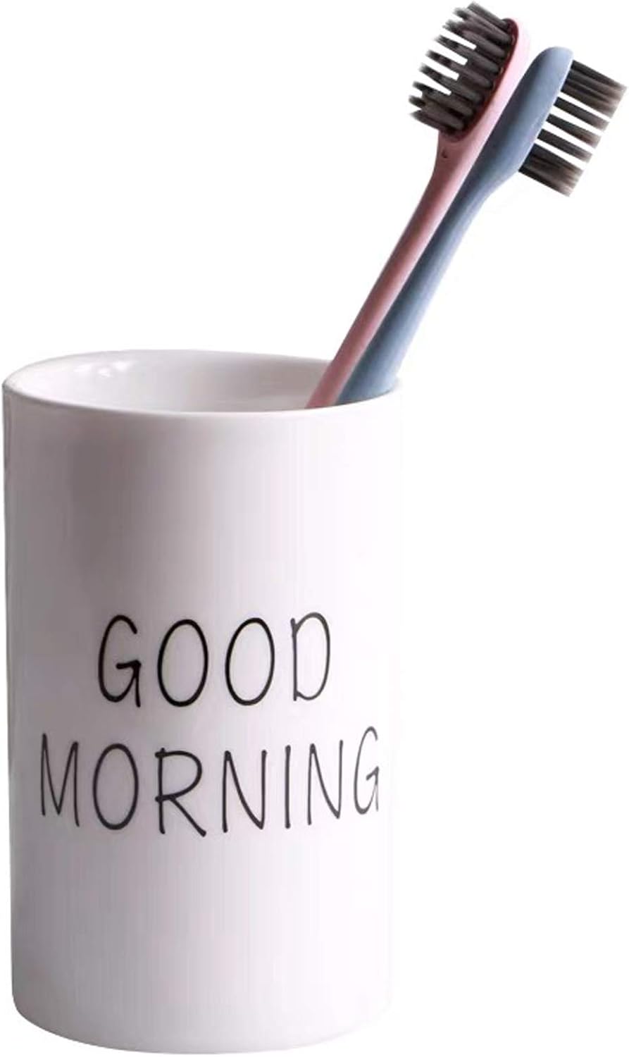 Corikee Ceramics Toothbrush Cup for Bathroom - Holder for Toothbrush/Toothpaste/Makeup Brush/Eyebrow (Morning)