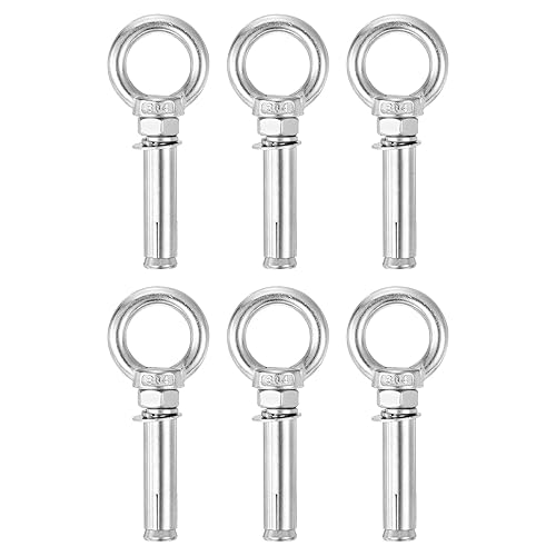 Miniatura 97 de uxcell Aro de elevación de la expansión, 5pcs M8x100mm 304 tornillo de expansión de acero inoxidable con anillo de ojo para pared de ladrillo