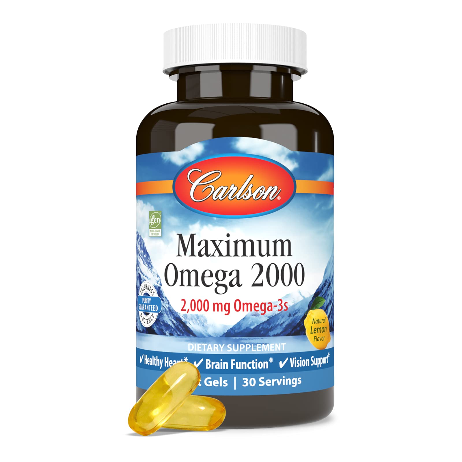 Carlson Maximum Omega 2000, 2000 mg, Wild-Caught, Lemon, 60 Softgels — Amazon image 5