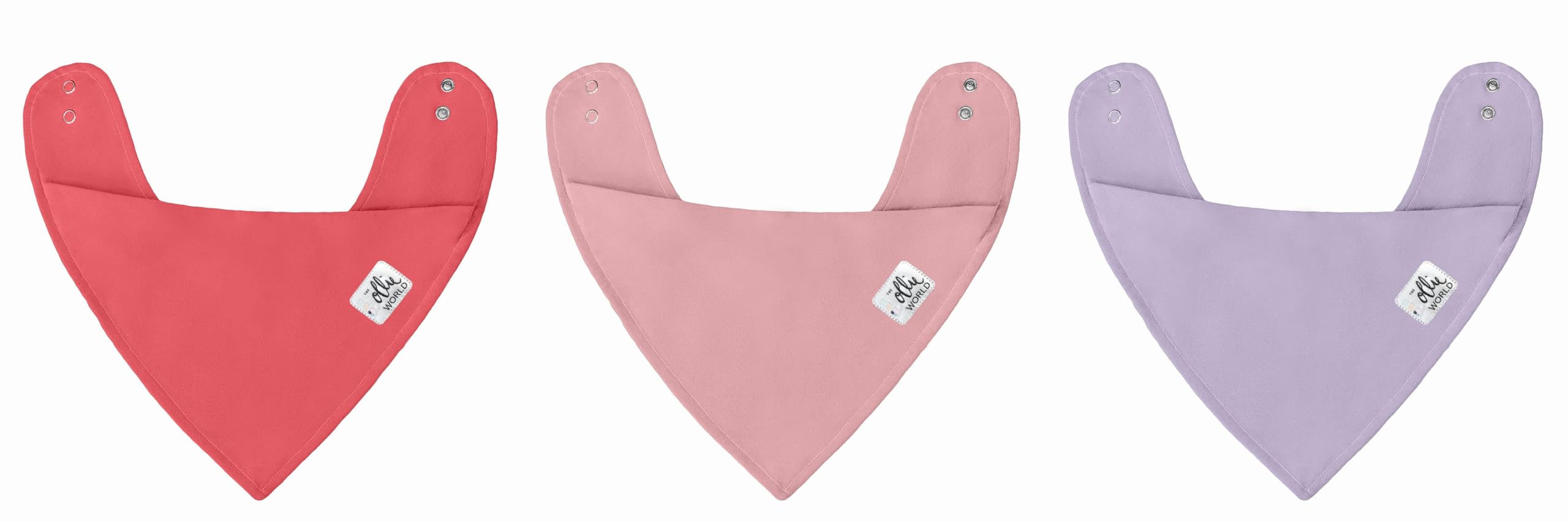 The Ollie World Bandana Bibs (3-Pack) – Adjustable Snaps, Moisture-Wicking Fabric, OEKO-TEX® Certified, Soft & Absorbent