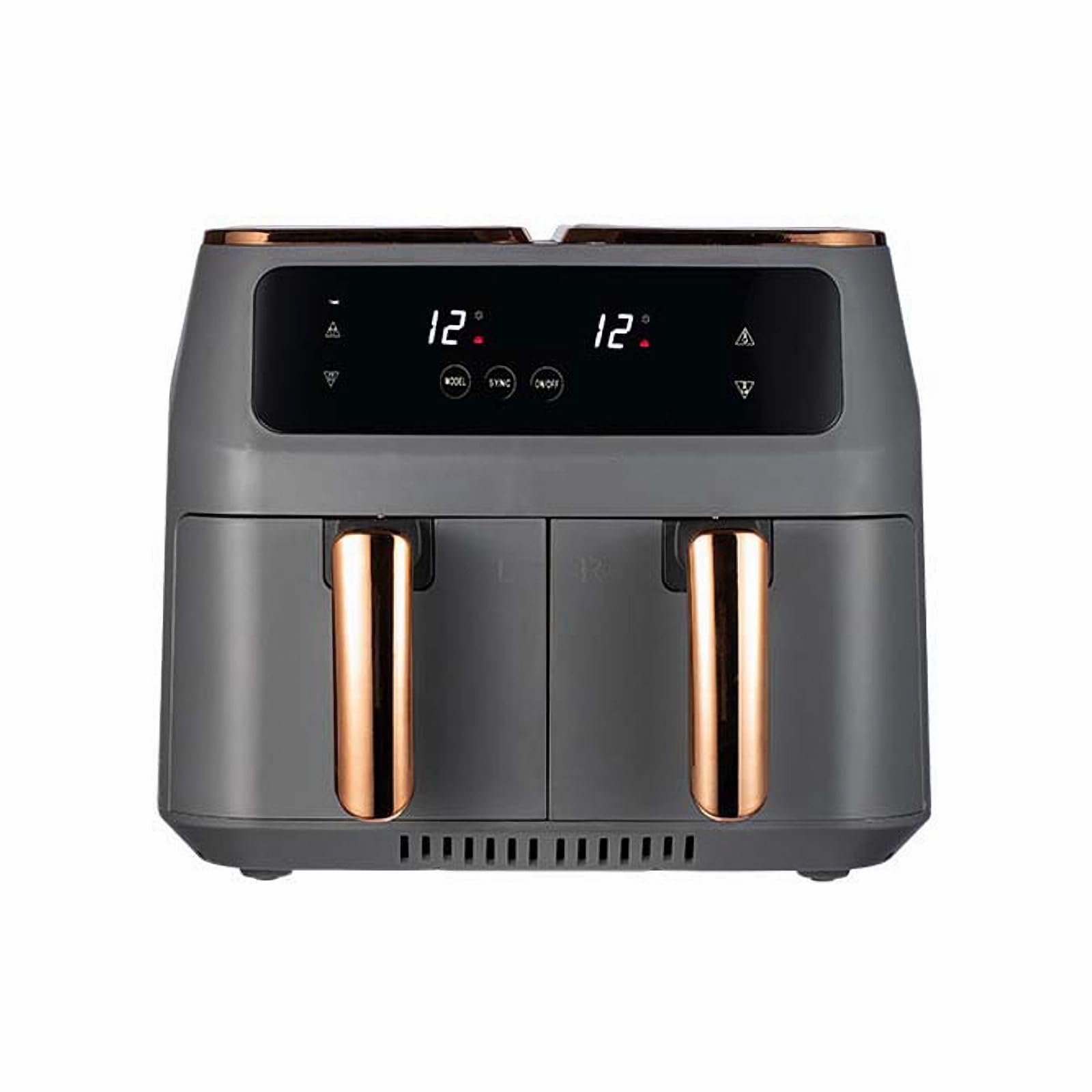 2800W Double Basket Air Fryer Oven with Individual Temperature Control, Match Cook and Smart Finish Functions for Bake, Grill, Dehydrate and More for Quick, Easy Meals