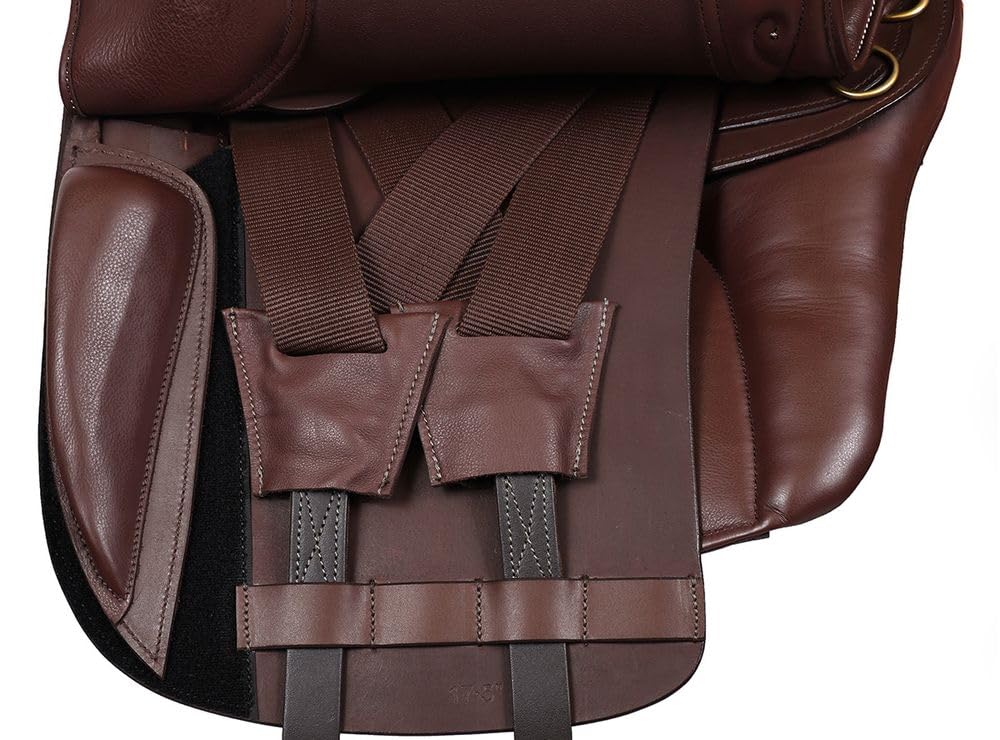 A&M Reitsport Wanderreit Sattel 1126 aus Leder, Braun, wechselbares Kopfeisen, Größe:17.5 Zoll
