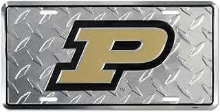 Purdue Diamond Emboss Metal License Plate 6 x 12