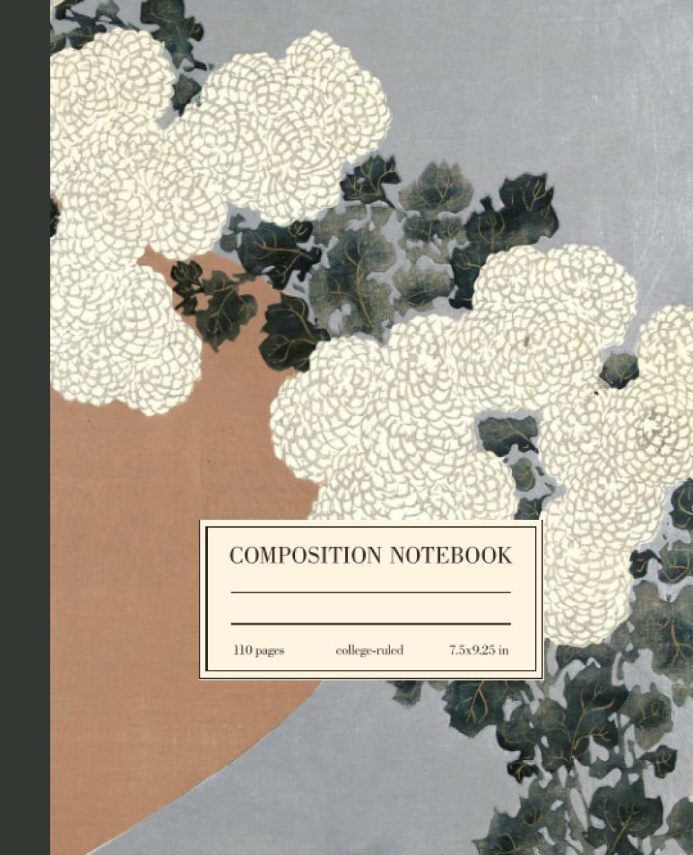 Composition Notebook College Ruled: Japanese Flowers Vintage Botanical Illustration | Cute Aesthetic Journal For Girls, Teens, Women | Wide Lined