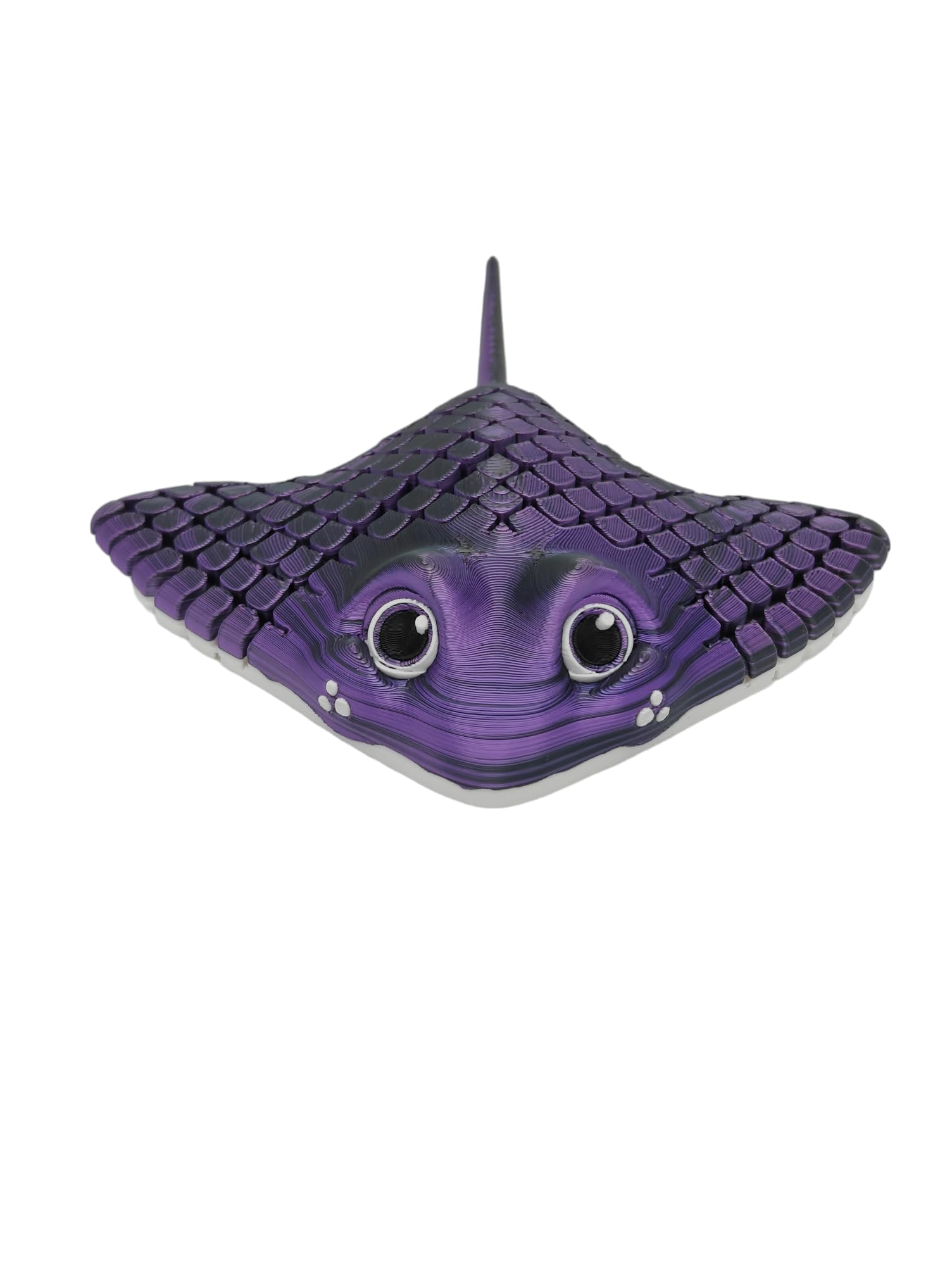 Manta Ray Fidget Toy, Multicolor 3D Printed Articulated, Sensory toy, 3d printed animals (Purple/Black)