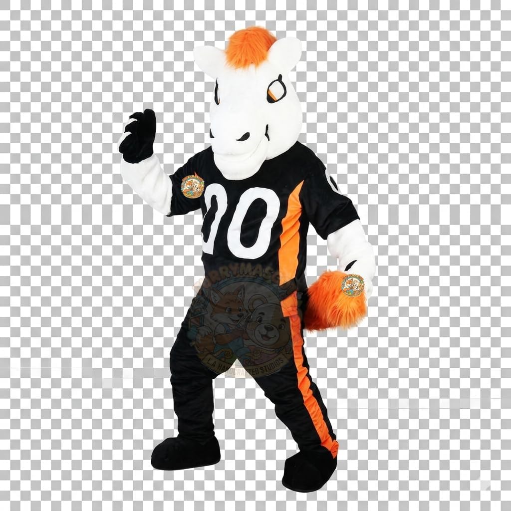 Mustang Mascot Costume for Adults – Bronco Mascot Suit, School Team Mascot, Sports, Events, COOLING FAN INSIDE