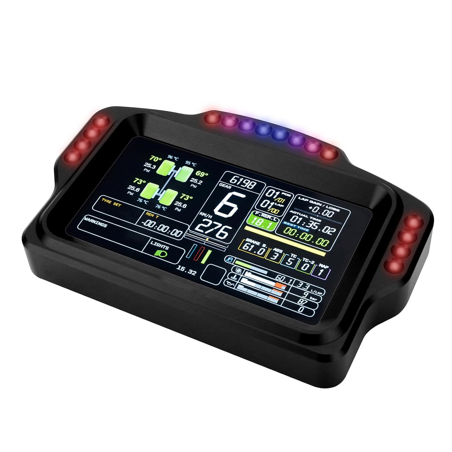DV480 Pro V5 SimRacing Dashboard-DDU-Display Sim Racing Dash with 5" Screen & 16 RGB LEDs for Simulation Racing Games Accessories - Image 9