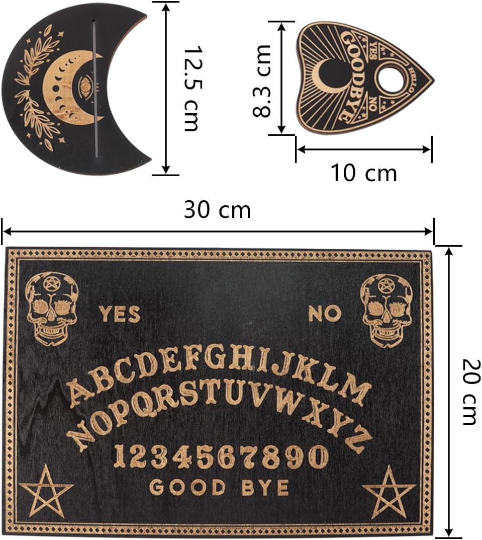 Zestaw drewnianych tablic Ouija Klasyczne tablice do rozmów z planszetką metafizyczna tablica z wiadomościami duchowymi Prezenty Wiccan na artykuły do czarów Prezenty czarne