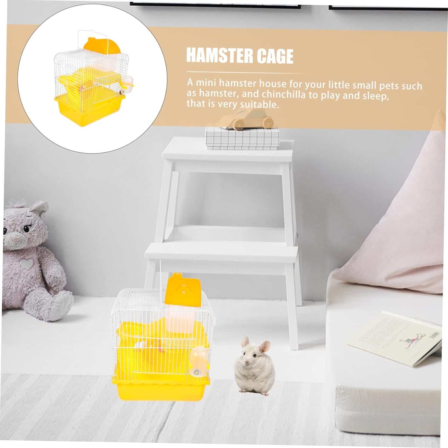 HANABASS Small Pet Hut for Hamsters and Guinea Pigs Hamster Castle with for Small Animal Habitat for Comfort and Emotional Soothing Material