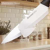 Vista 2 de Astercook Knife Set, Kitchen Knives with Block and Sharpener Ceramic Coating 15 Pcs German Stainless Steel Knives Sharp Blade Dishwasher Safe Deba