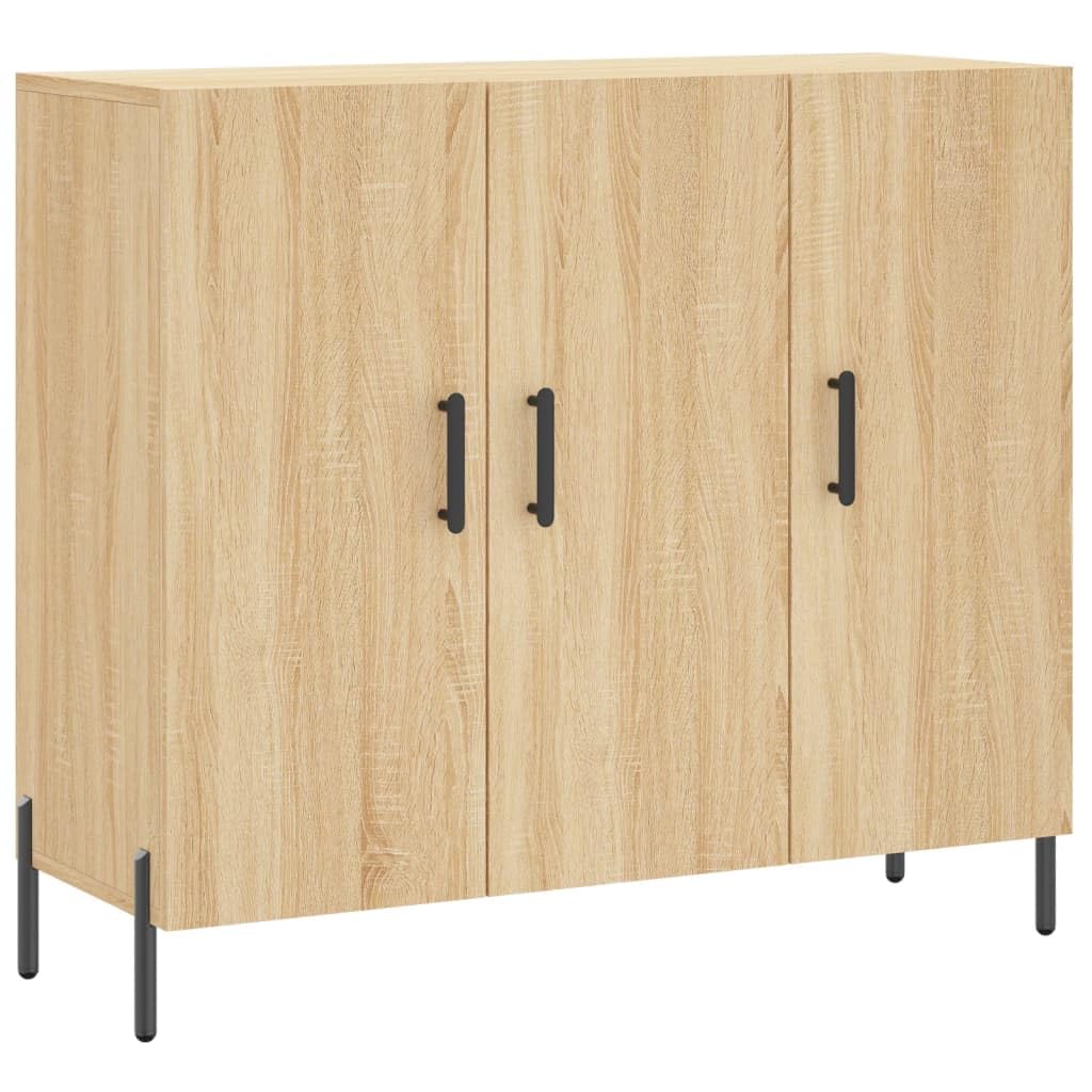 Aparador Sonoma roble 90x34x80 y cómoda de madera moderna como armario de almacenamiento estable