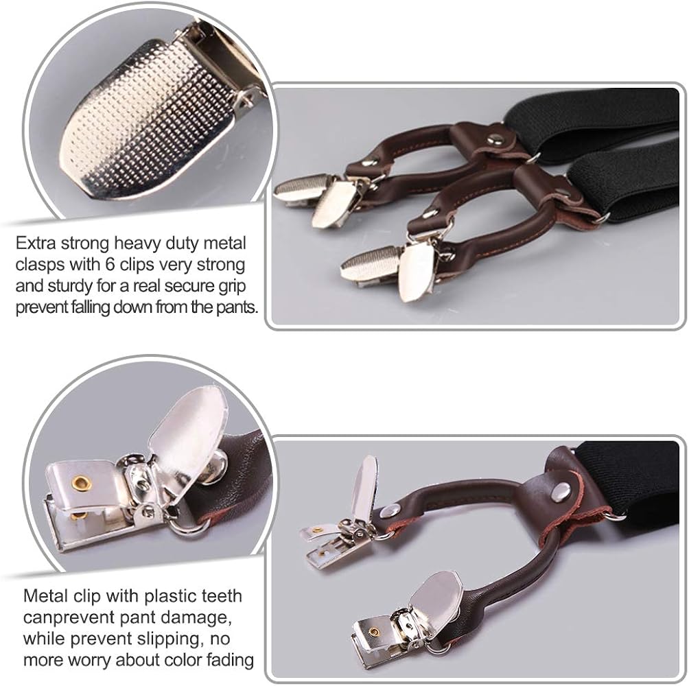 Bretelles Classiques 4 Clips En Métal En Forme De V,longueur Réglable