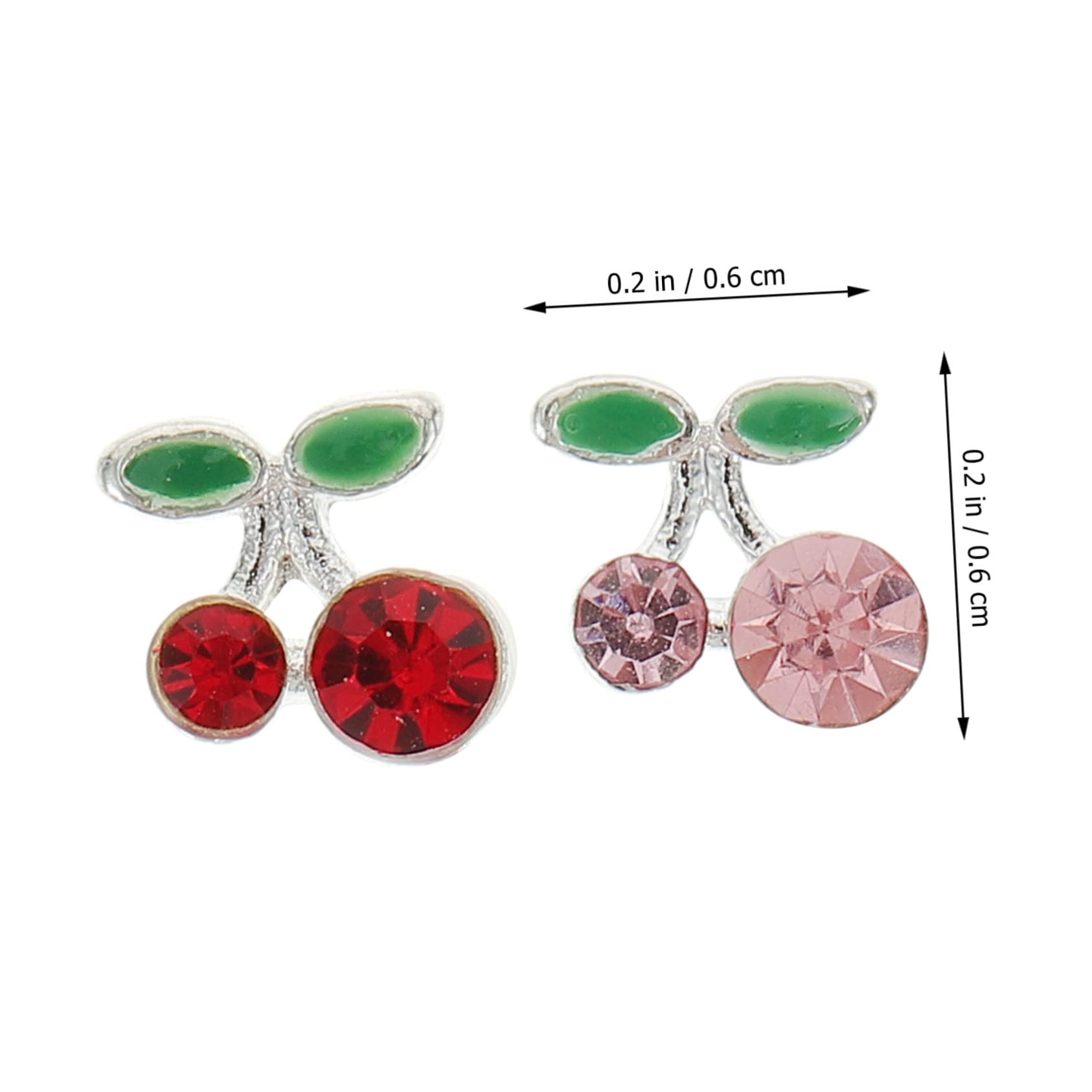 WOFASHPURET 3D Cherry Nail Art Charms 36 Pcs Nail Studs Pink Gems Creative DIY Manicure Accessories