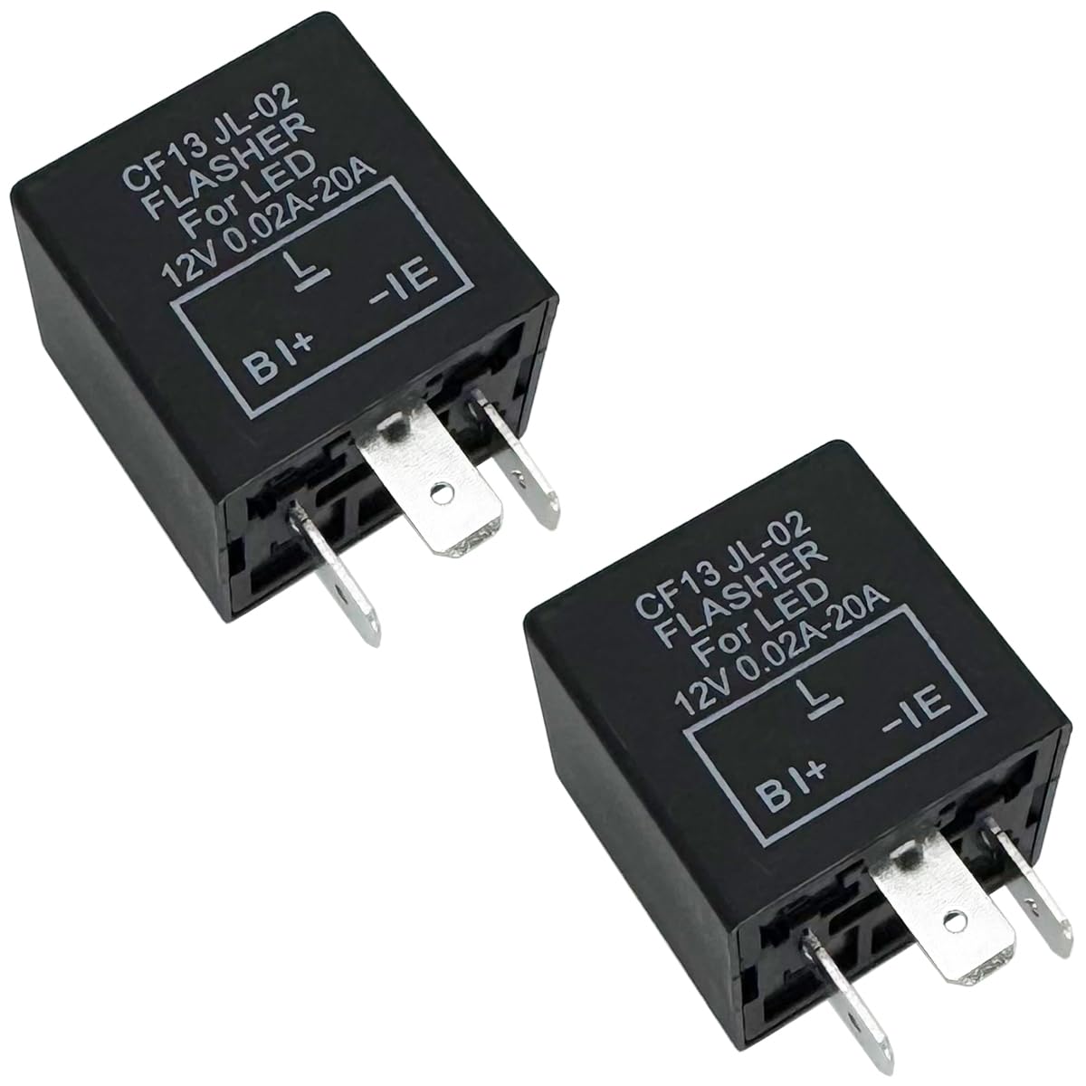 irhapsody 3-pin LED Flasher Relays CF13, Fixed 12V Electronic Blinker Relay, Pack of 2