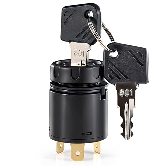 Ignition Starter Switch 7915492698 for Linde Forklift | with 801 Key & 2 Keys total. 2-Position switch with Flat Terminals. Direct OEM PN Match for Linde Forklifts.