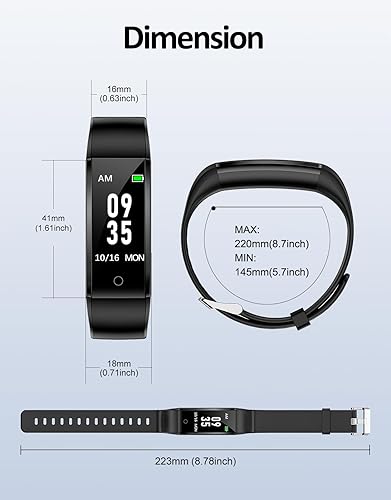 Miniatura 8 de GRV Reloj podómetro, sin Bluetooth, no requiere aplicaciónteléfono, reloj de seguimiento de fitness impermeable con contador de pasos, calorías,