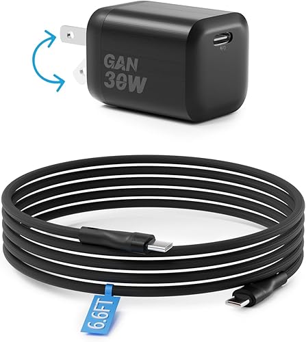 Cargador rápido USB C de 30 W, plegable, compacto, GaN PPS, bloque de cargador de pared rápido, para Google Pixel 87 Pro77a6 Pro6a655a44a,