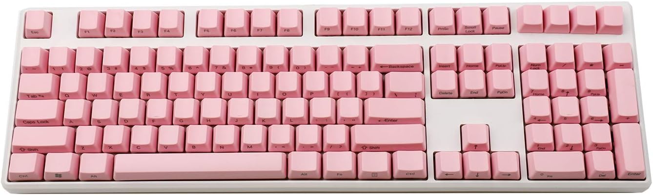 YMDK Side-Printed Thick PBT OEM Profile 108 ANSI Keycaps for MX Switches Mechanical Keyboard (Only Keycap) (Light Gray)