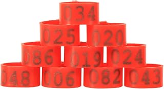 100Pcs Chicken Leg Bands, 001-100 Numbered Quail Leg Bands, 0.63in Inner Diameter Chicken Identification Leg Bands for Pigeons, Ducks and Other Poultry Breeding Management