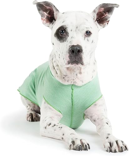 Gold Paw Sun Shield Camiseta para perro con protección UV, alivia la ansiedad de las mascotas, protege heridas, previene las colas de zorro,