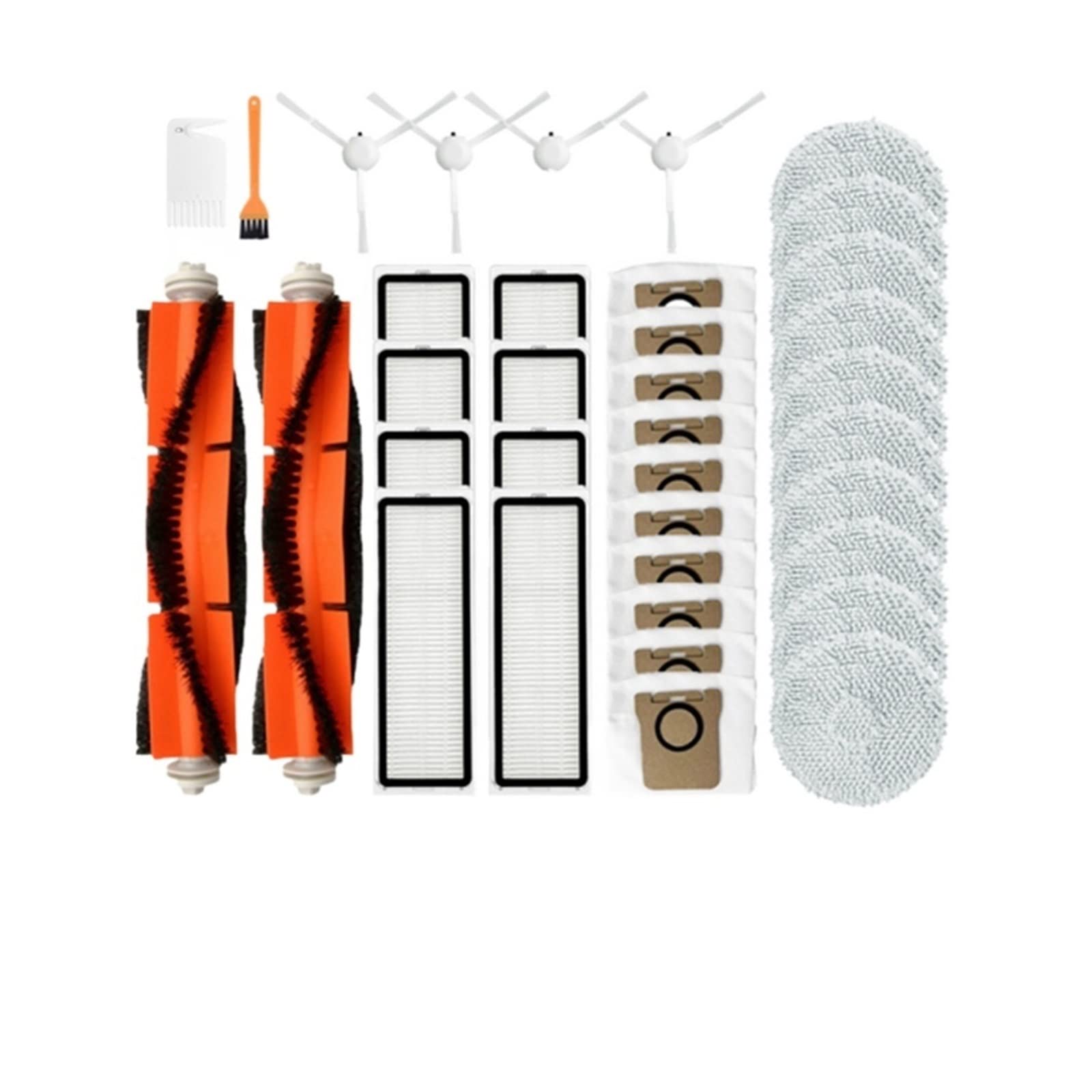 Accesorios de Repuesto for Filtro de Cepillo Lateral Principal y paño de fregona, compatibles con aspiradora robótica Mijia B101CN. (Size : 23pcs)