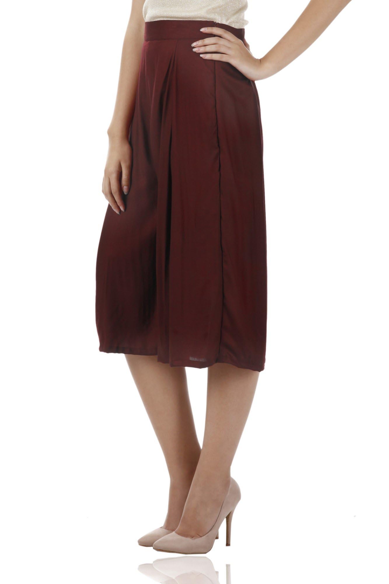 Compatible Miss Chase Womens Maroon Culottes Pants