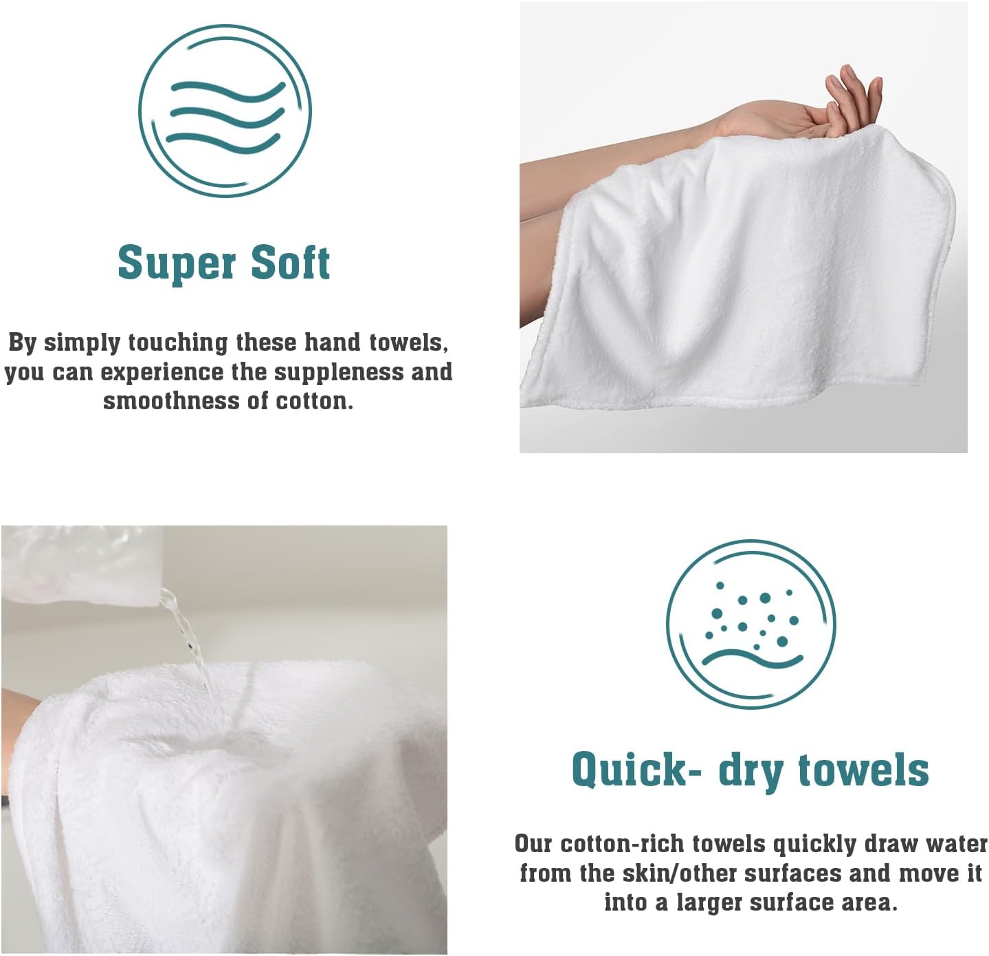 Giwawa 2Pcs Rustic Daisy Flower Kitchen Hand Towels Vintage Wooden Board Hanging Tie Towels with Loop & Hook Soft Vintage White Flower Rustic Barnwood Dishcloths for Bathroom Washroom Guestroom Hotel - Image 4