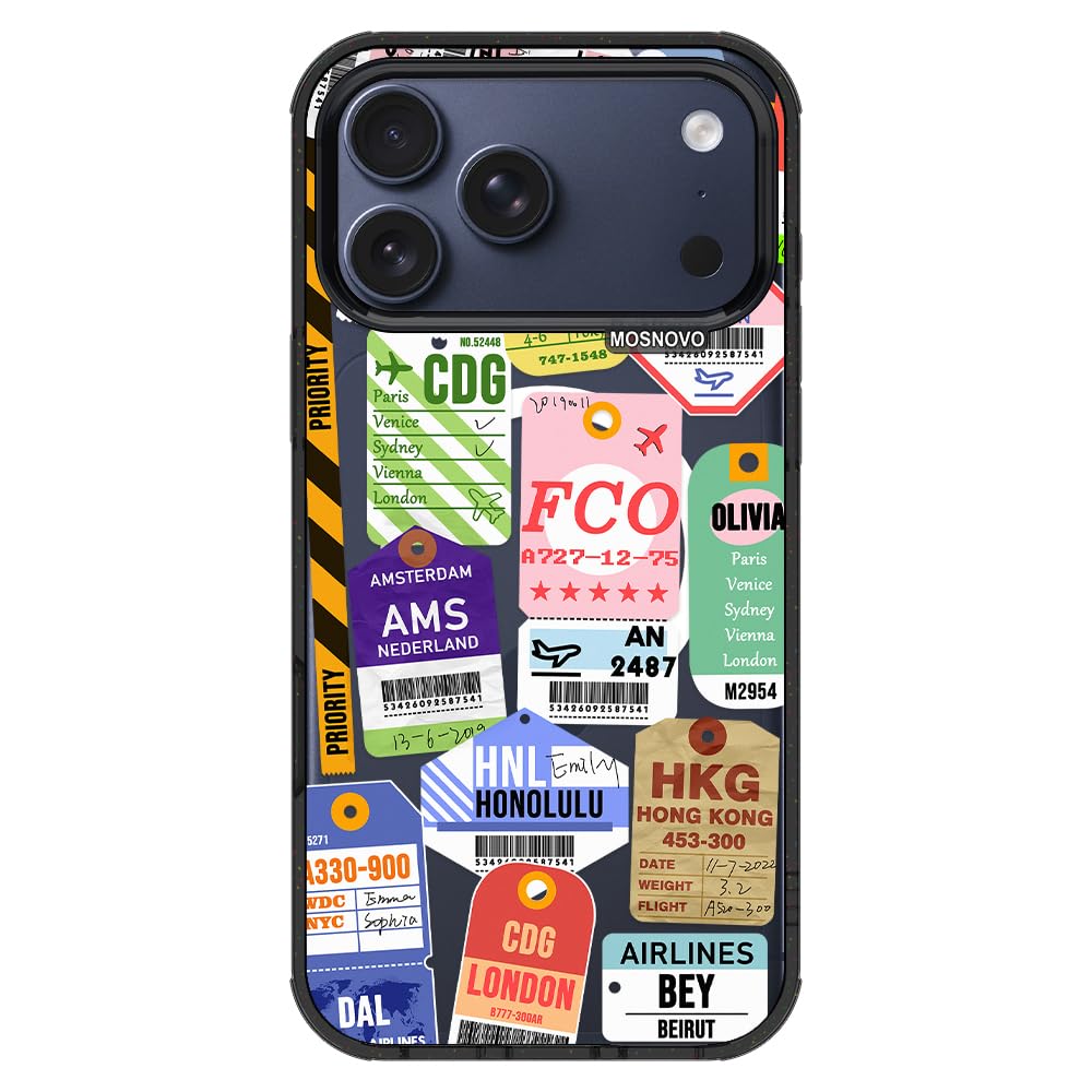 Coque iPhone 17 Pro Max antichoc résolvant le risque de chute avec design billets d'avion - 8