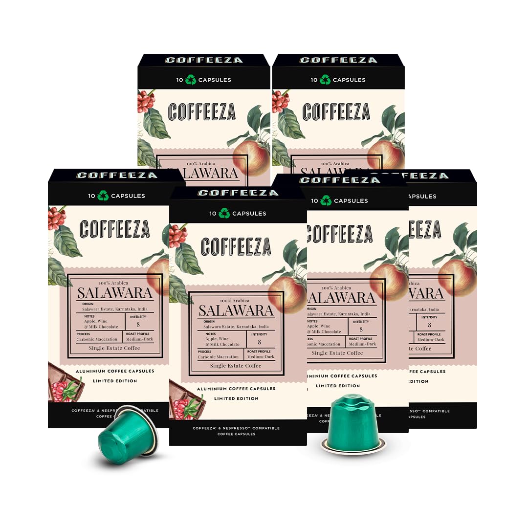 Coffeeza Salawara Single- Estate 100% Arabica Aluminium Coffee Capsules with 100% Specialty Grade Arabica Aluminium Coffee Pods | 60 Capsules (B0CFLG7Y9P) Amazon Price History, Amazon Price Tracker