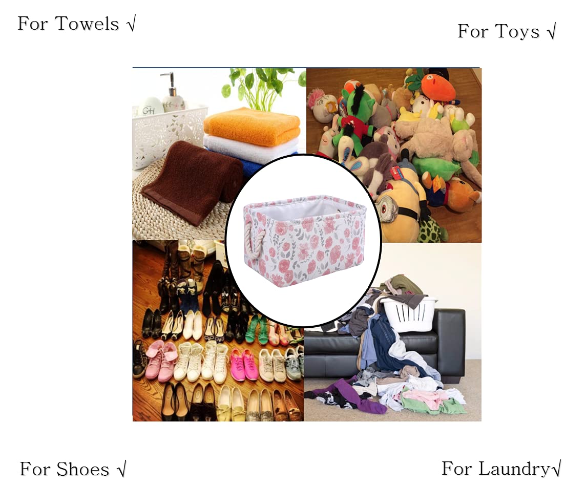 Cesta grande para almacenaje impermeable, cesta organizadora ligera para usar como cesto de la ropa, cubos para juguetes, cestas de regalo, para la ropa sucia, para dormitorio de estudiantes, dormitorio de los niños, cuarto de baño 7