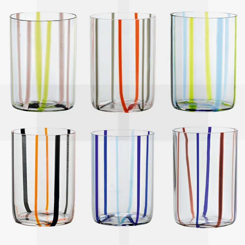 Zafferano Tirache Bicchiere Acqua 35 Cl Set 6 Pz Multicolore