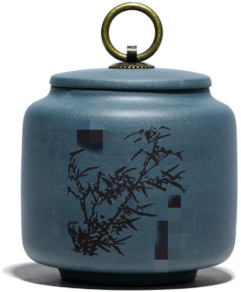 bnjlSDATwr ceramic jar， Ceramic Tea Jar,Jars Containers,Kitchen Food Storage Canister,Purple Clay Orchid Caddy Small Creative for(Blu)